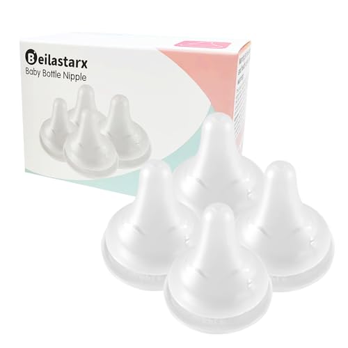 Image of Beilastar-x Nipples for Baby Bottles – 100% Soft Baby Bottle Nipples, Natural Feel Silicone Bottle Nipples, BPA-Free(9M+, LL, 4 Counts)