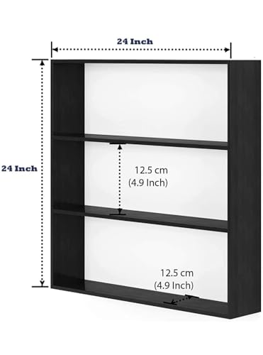 Image of AAROORA Multipurpose Wall-Mounted Wooden Shelf | 3-Tier Storage Rack for Kitchen, Living Room & Office