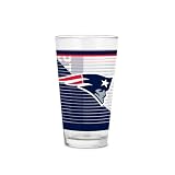 Rico Industries NFL Football New England Patriots Standard 16 oz Pint Glasses with Digitally Printed Logo, Classic Drinking Glass