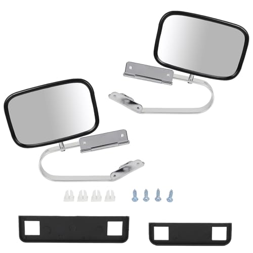 ECCPP Side Mirrors Fit For 1980-1996 For Ford Bronco 1984-90 Bronco II 1991-1994 Explorer 1980-1984 F100 Truck Manual Fold Non-heated Driver and Passenger Side