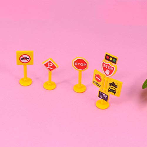 PRETYZOOM 1 conjunto com tema de bombeiro, topo de cupcake, blocos de estrada, cones de trânsito, pa
