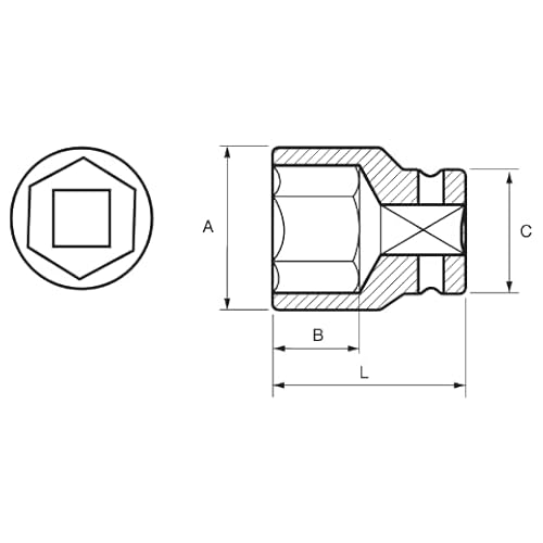 IRIMO Hexagonaler Bohrloch 1/2 36 mm