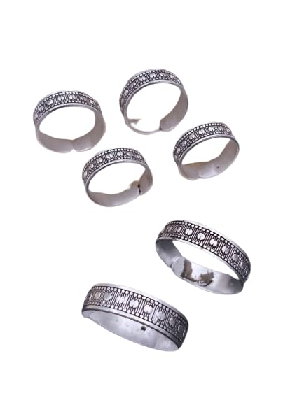 Oxidised Silver Layered Bead Toe Rings, Adjustable | Toe Rings for Women and Girls | With Certificate of Authenticity and 925 Stamp | 6 Month Warranty-image-20