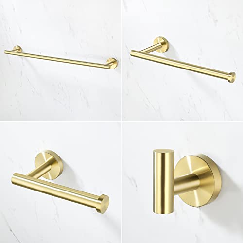 Kes Bathroom Hardware Set Gold Toilet Paper Holder Towel Bar Hand Towel Holder Robe Hook Sus 304 Stainless Steel Wall Mount Brushed Gold, La20Bz-42 #TOP4