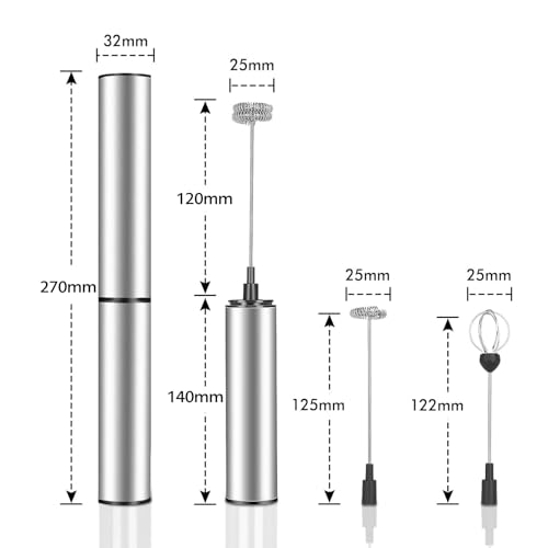 Foto von MOSUO Elektrischer Milchaufschäumer mit Doppeltem Quirl, USB-C Wiederaufladbar Milchschäumer Schneebesen, Aufschäumer für Kaffee/Latte/Cappuccino/Sahne/Macchiato/Eier Schlagen