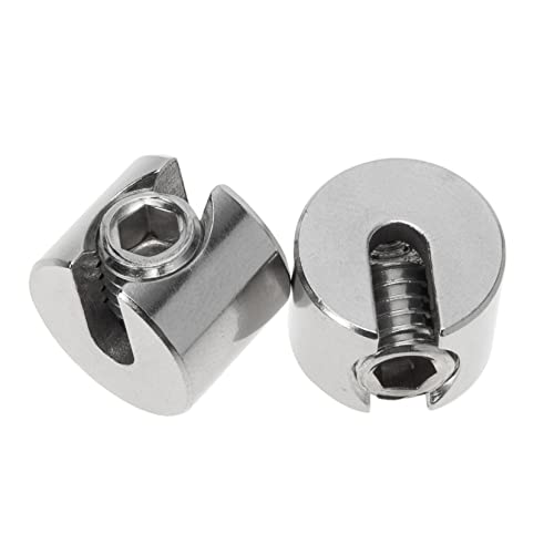 CIYODO 2pcs Wire Rope Clamp Rope End Wire Rope Cable Traffic Light Cable Wire Clips Steel Wire Clamp Wire Grip Clamp Wire Rope Screw Clamp Steel Cable Clamps Silver 316 Stainless Steel