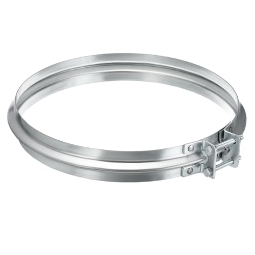 PATIKIL Duct Clamp, 10"(250mm) V-shape Clamp Zinc Plated Iron Pipe Clamp for Ventilation Ducting Dust Collection Chimney Pipe