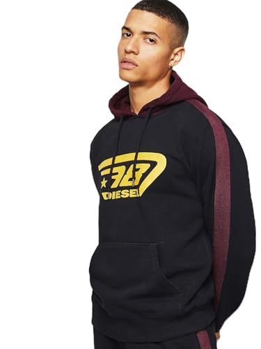 Moletom masculino com capuz Diesel Brandon, Preto, X-Large