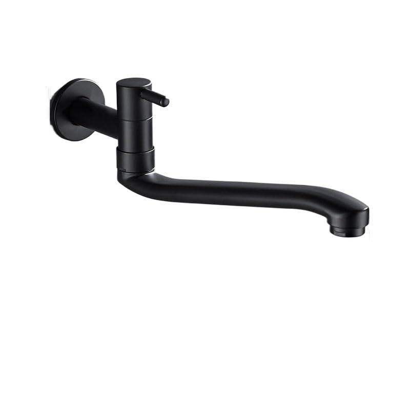 Robinet froid simple mural noir mat TYKHGFS avec buse rotative 360