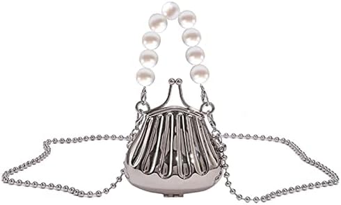 Zenosy Mini Pearl Evening Bag for Women Fashion Handbag Satchel Purse Shoulder Bag Crossbody Purse with Pearls