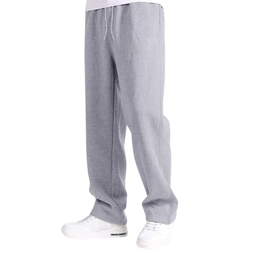 Boys Girls Sweatpants Casual Straight Wide Leg Baggy Sweat Pants Kid High Elastic Waist Athletic Joggers Drawstring Trousers