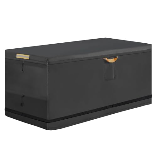 Funda para maletero de jardín con cremallera impermeable, funda para maletero de almacenamiento exterior 600D Oxford con 3 tiras reflectantes 5.2m de correa con hebilla cortavientos (160x 75x 70cm)