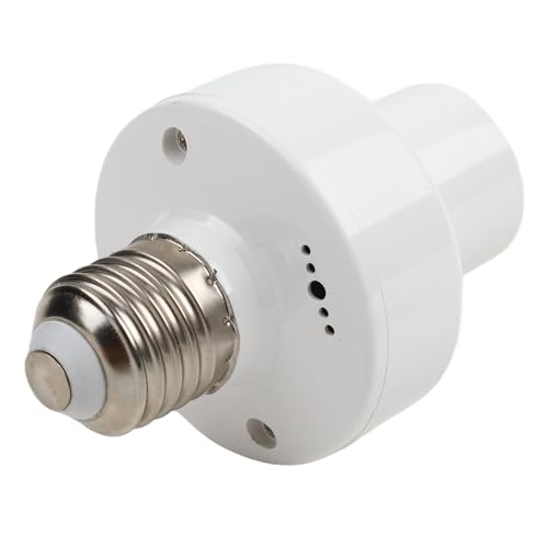 Lecreatekit Mando a distancia inalámbrico E27 Kit de enchufe de luz con temporizador, interruptor RF para bombillas LED y lámparas, alcance de 50 m, base de soporte ABS