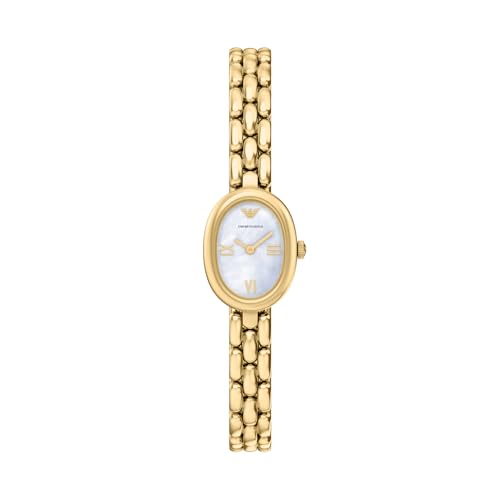 Emporio Armani montre Pour Femme, mouvement Quartz Deux aiguilles et boîtier 24 mm Avec Bracelet en Acier inoxydable ou en Cuir