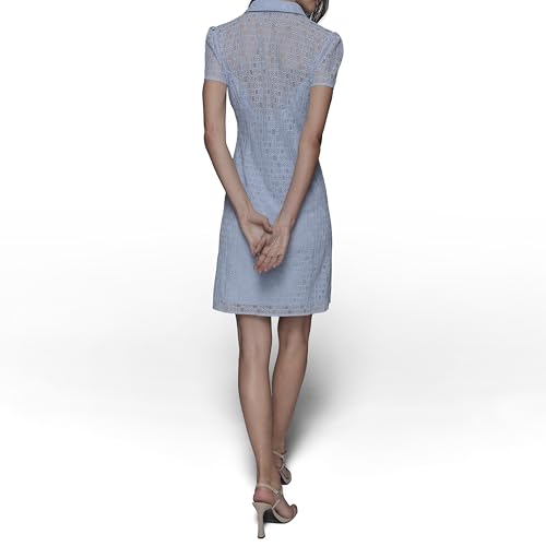 KARL LAGERFELD Women's Light Collared Short Sleeve Mini Dress4