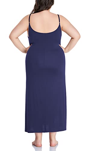 Image of Women's Full Slip for Under Dresses Plus Size Long Nightgown Cami Dress