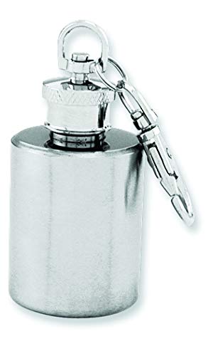 Diamond2Deal Mini porte-clés rond en acier inoxydable brossé 28,3 g pour homme et femme Cover