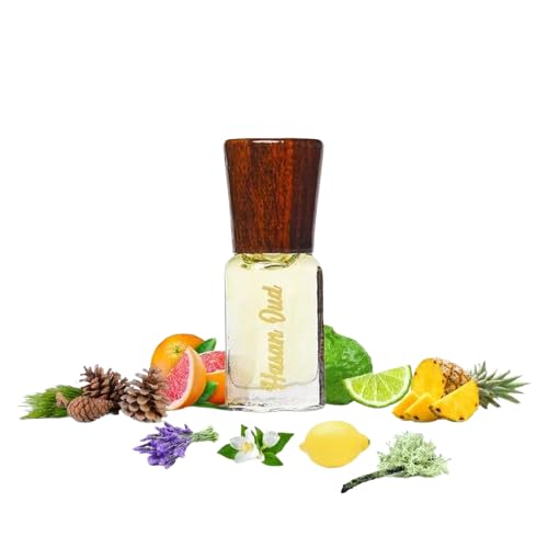 HASAN OUD Fresh Aura Attar – Invigorating Citrus Burst of Bergamot, Grapefruit & Pineapple | Floral Jasmine with Warm Cedarwood & Patchouli | Earthy Oakmoss & Woody Base for a Vibrant Scent (6 ml)-image-47