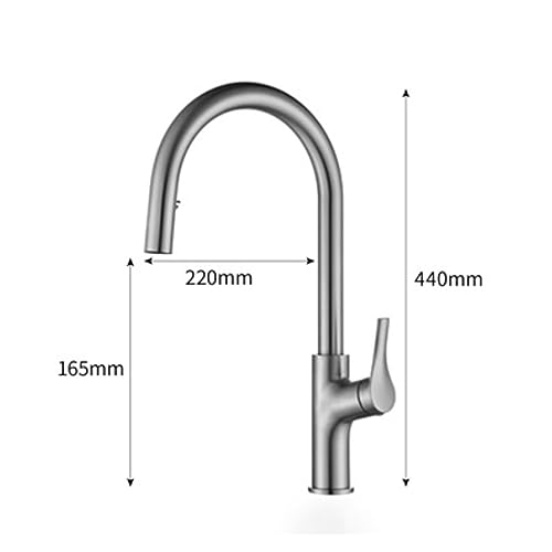 Robinet mélangeur d'évier de cuisine acier inoxydable 304 mitigeur noir mat - 8