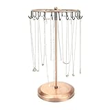 Schmuck-Organizer: Drehbares Design mit 23 Haken ermöglicht schnellen Zugriff auf Ihre Halsketten, Armbänder, Ohrringe oder Ketten, Sie müssen nicht alle Ihre Accessoires aus dem Display entfernen, das Sie zeigen, nur um direkt das zu bekommen, das Sie tragen möchten.