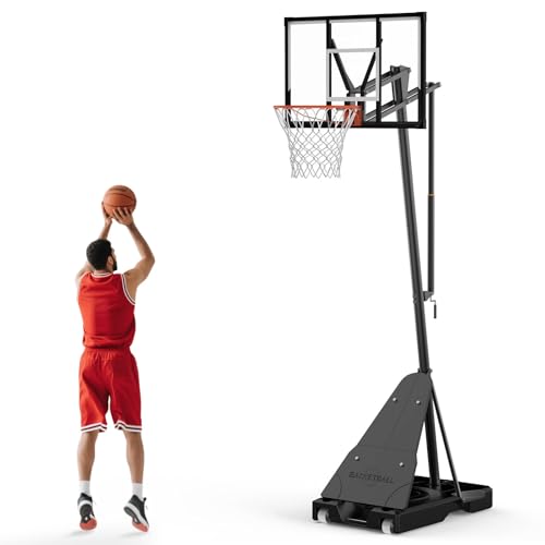 FAHKNS Portable Basketball Hoop Outdoor, Adjustable Height