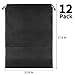 12 Pack Large Shoe Bags for Packing with Clear Window, Dustproof Drawstring Travel Shoe Storage Bags for Men & Women, Black
