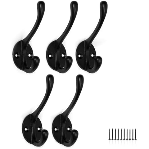EDENIC 5Pcs Durable Cast Iron Coat Hooks Cover
