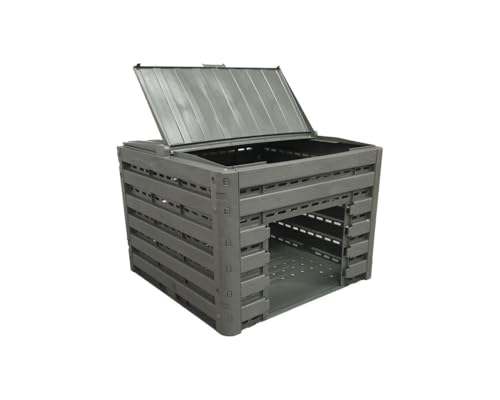 Compost'wood modular 400 L, color marrón imitación madera - Bellijardin