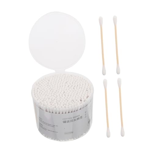 WOFASHPURET 500 Piezas Bastoncillos de Algodón de Doble Cabeza con Palitos de Madera para Limpieza de Oídos Aplicación de Maquillaje y Limpieza Familiar y Cuidado de Bebés y