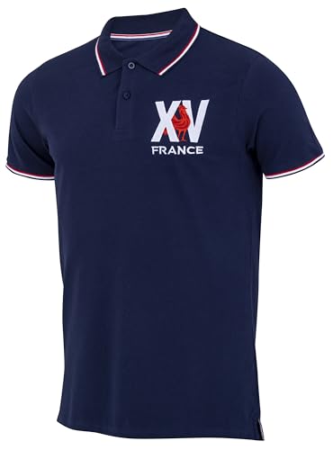XV de France Rugby Polo Shirt - FFR Official Collection - French Rugby Team, Navy blue, XL