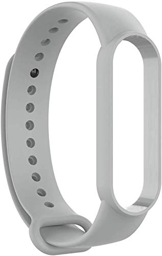 Image of WOW Imagine Replacement Strap Wristband for Mi Band 5 Smartwatch | Soft Silicone Matte Sport Wristband Accessory Flexible Bracelet Compatible with Xiaomi Mi Band 5 - Grey