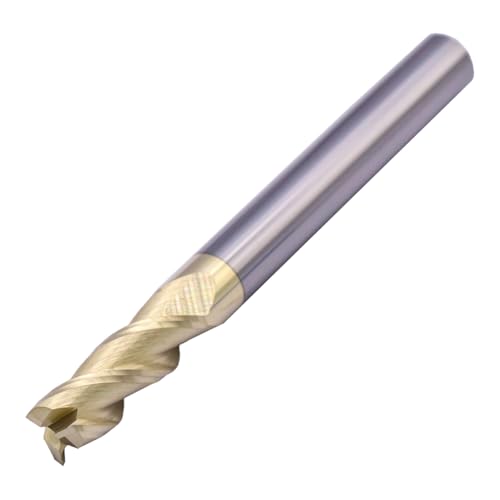 Image of BestParts 1 /4 inch 3 Flute Solid Carbide End Mill for Aluminum - ZrN Coated | 37 Degree Helix, 1 /4 inch Cutting Diameter, 1 /4 inch Shank Diameter, 3 /4 inch Length of Cut, 2-1 /2 inch Overall Length, Square End