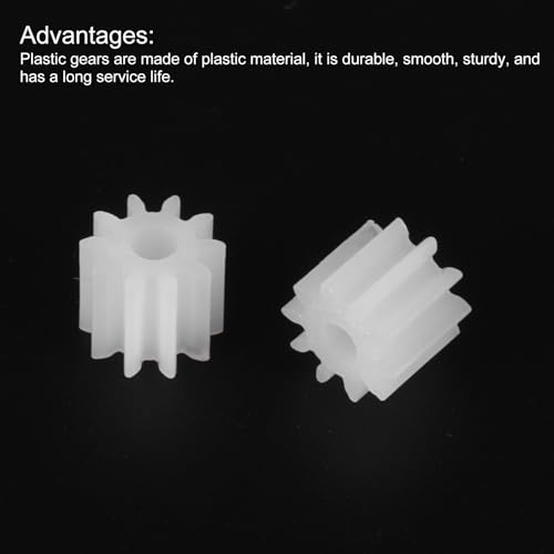 QUARKZMAN 20 Stk 0.2T Kunststoffzahnräder 10 Zähne Kunststoffmotorzahnrad Modell 102A Reduziergetriebe für RC Auto Modell DIY Roboter (Weiß, Modul 0.5)