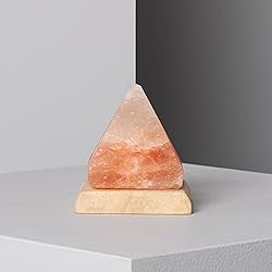 Lampara De Sal Que Suelta Agua LEDKIA LIGHTING Lámpara de Mesa LED de Sal Mineral con conexión USB Pyramid 100x85x85 mm Sal Mineral Decoración Salón, Habitación, Dormitorio