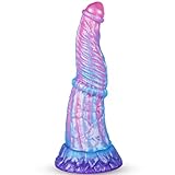 19 cm kleiner Monsterdildo für Anfänger, realistischer gerippter Dildo mit großem Saugnapf, niedlicher Fantasy-Silikon-Penis,konisches Alien-Pferde-Sexspielzeug mit Drachenknoten für Männer und Frauen