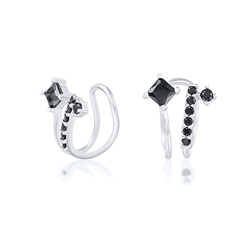 Pendientes de Clip de circonio Negro para Mujer, Pendientes exquisitos y encantadores, Pendientes de joyería