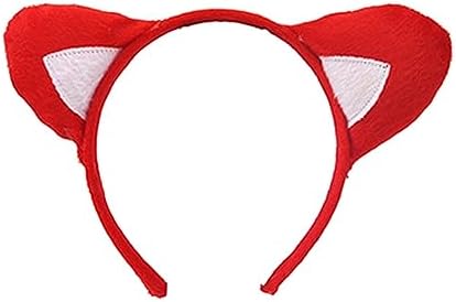 Yiju 4x Animals Costume Set Animal Headband Halloween Animals Cosplay Accessories Adorable Hair Hoop Gloves Bowtie and Tail for Birthday Carnival, Fox, Kid — view 4