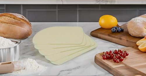 Image of Bakers Paradise Dough Scraper Bowl Scraper | Flexible Food Safe Plastic Dough Cutter for Bread, Cake & Pastry | Multipurpose Baking Scraper Tool for Mixing, Icing & Fondant-(D Shape, Pack of 5)