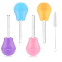 4 Pcs Large Pipettes for Children,Jumbo Silicone Pippets Dropper for Kids,Colorful Eye Droppers with Brush,Pipettes Water Play Toys Sensory Toys for Kids