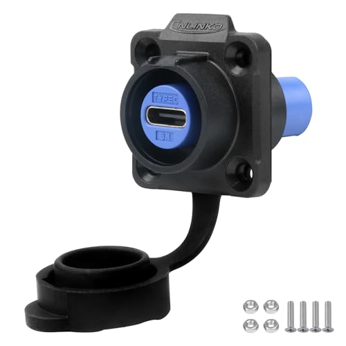 Conector impermeable CNLINKO LP-16 Type-C con montaje en panel miniatura 1
