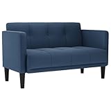 vidaXL Divano Divanetto Blu 111 cm in Tessuto, divanetto, Divano, Divano, Divano a 2 posti...