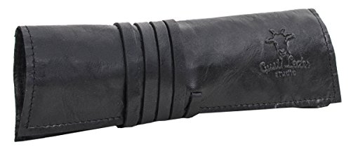 Estuche Gusti Cuero studio "Othello" Funda Lápices Pinseles Utensilios Oficina Escuela Cuero de Búfalo Negro 2S39-20-6
