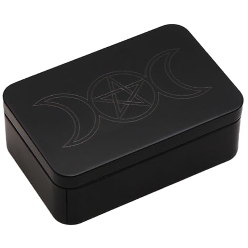 NIHENHAO Caja de Metal Rectangular para Guardar Cartas de Tarot Estuche para Guardar Joyas Estuche para Guardar Cartas vacías