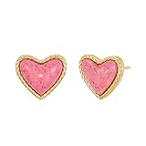 JUDA Gold Heart Stud Earrings for Women - 14K Gold Plated Dainty Earrings Trendy Jewelry Gift for Women