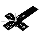Vaguelly Kreuz-Wanduhr klein urig Liebenswert Heimküche für dekorative Wanduhren kreuzen Analoge Uhr Wanduhr tickt Nicht wanduhr Moderne Wanduhren dekoratives Uhrendekor Acryl Schwarz