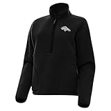 Antigua Women's Black Denver Broncos Brushed Carbon Figure Half-Zip Pullover Sweatshirt