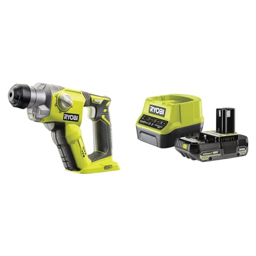 Ryobi - Marteau perforateur SDS+ 18V - 4 modes : perçage, perforation, burinage, burinage flottant - 1,3 J Epta - capacité 16 mm- 1 batterie 2Ah, 1 chargeur...