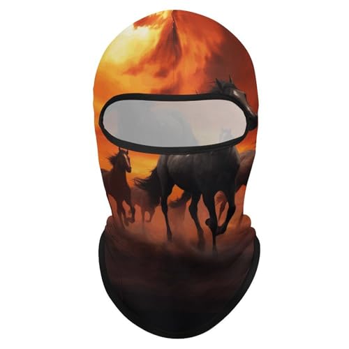 Balaclava para hombre, máscara para esquí y ciclismo, con diseño de nubes brillantes rojas, cubreboca para invierno
