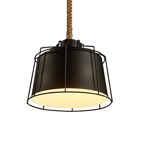 Plafonnier lustre en corde de chanvre E27 luminaire retro industriel