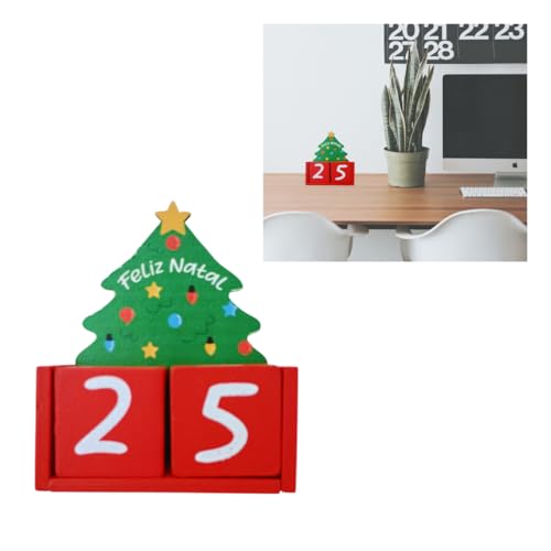 Mini Calendário Contagem para o Natal 30 Dias Enfeite De Mesa